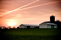 Barns in the evening